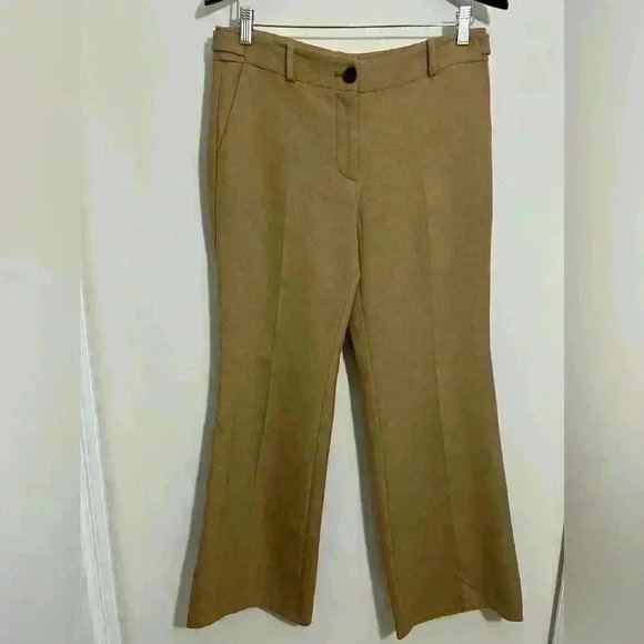 LOFT  Beige Flared Leg Career Office Business  Stretch Ladies Pants Size 6P - Picture 1 of 6